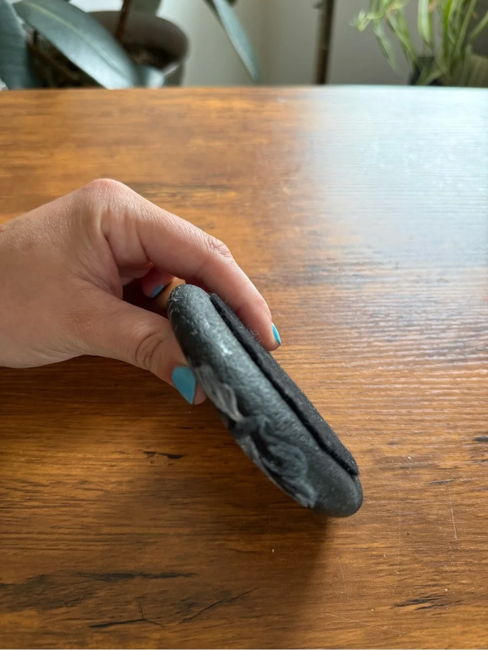 Hand-Painted Black Frog Rock - Decorative Reptile Accent